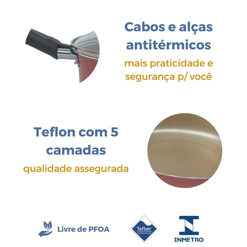 Kit Conjunto de Panelas Caçarola com 9 Peças