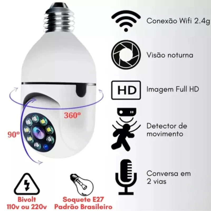 Lâmpada câmera com visão noturna