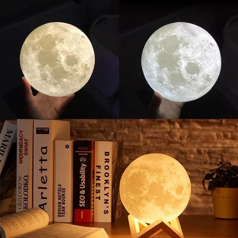 Luminária umidificador lua cheia 3D