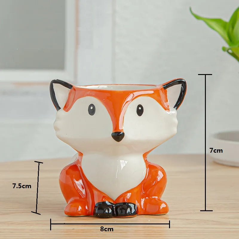 Vaso de flores decorativo animais de cerâmica