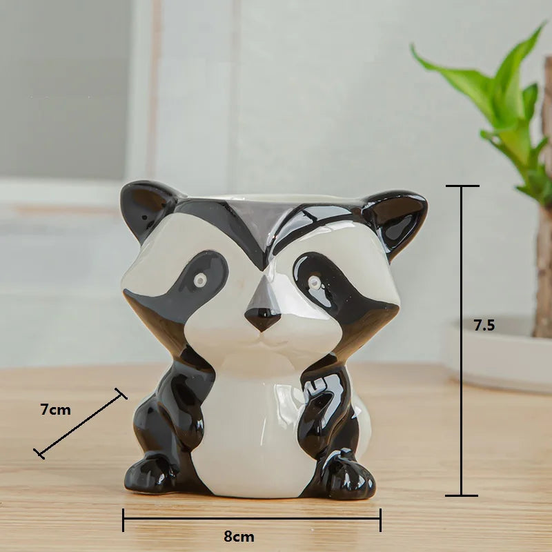 Vaso de flores decorativo animais de cerâmica