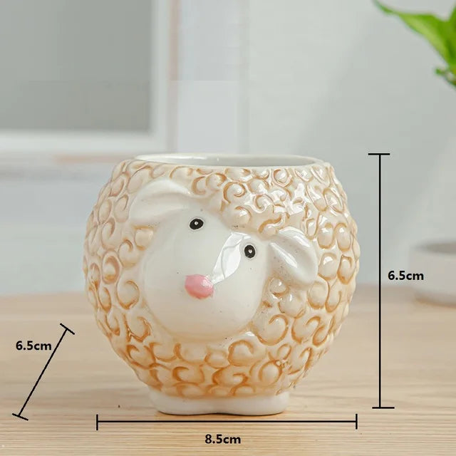 Vaso de flores decorativo animais de cerâmica