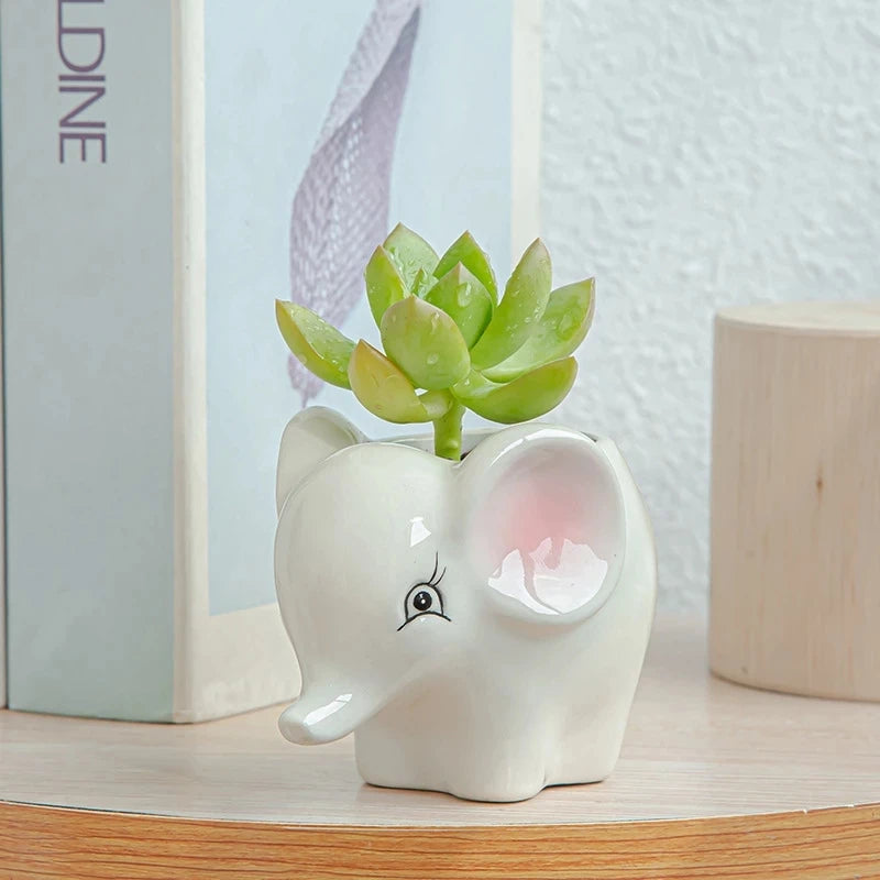 Vaso de flores decorativo animais de cerâmica