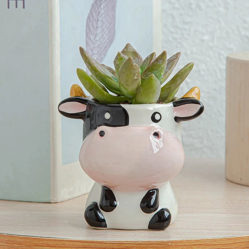 Vaso de flores decorativo animais de cerâmica