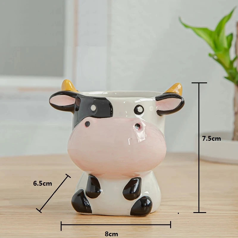 Vaso de flores decorativo animais de cerâmica