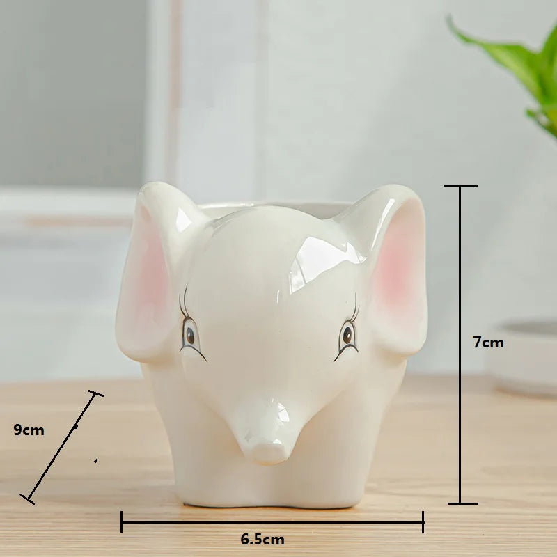 Vaso de flores decorativo animais de cerâmica